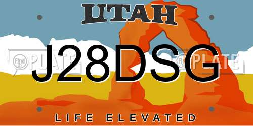 J28DSG Utah License Plate