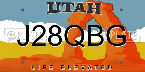J28QBG Utah License Plate