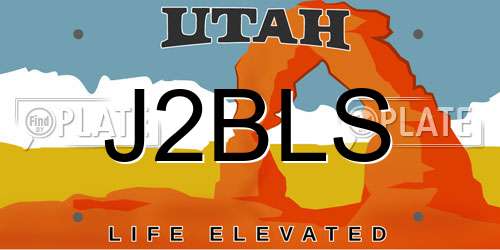 J2BLS Utah License Plate