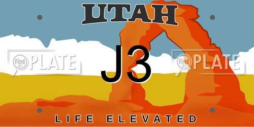 J3 Utah License Plate