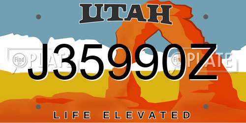 J35990Z Utah License Plate