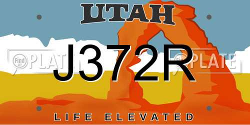 J372R Utah License Plate