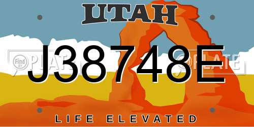 J38748E Utah License Plate