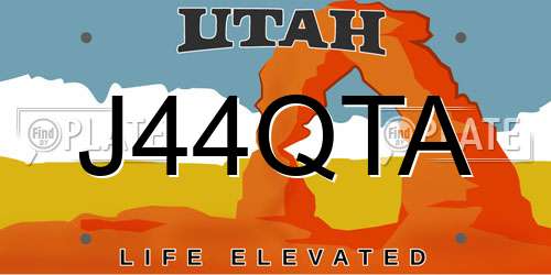 J44QTA Utah License Plate