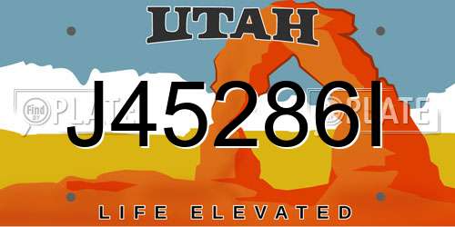 J45286I Utah License Plate