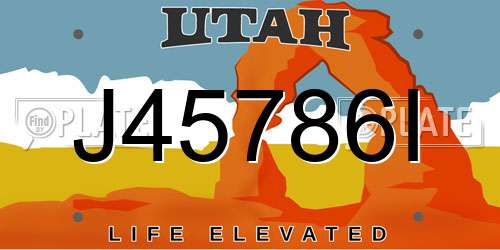 J45786I Utah License Plate