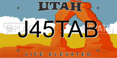 J45TAB Utah License Plate