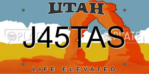 J45TAS Utah License Plate