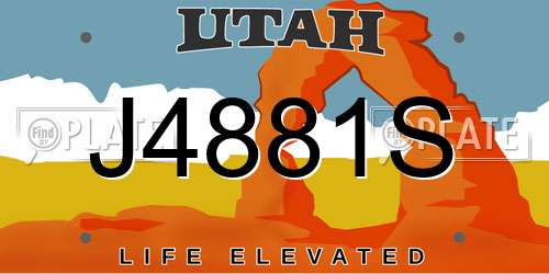 J4881S Utah License Plate