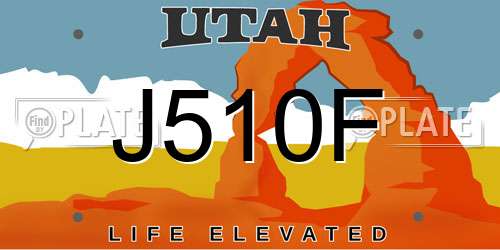 J510F Utah License Plate