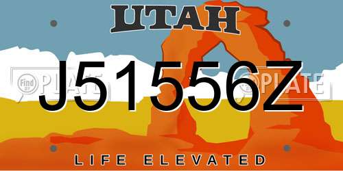 J51556Z Utah License Plate