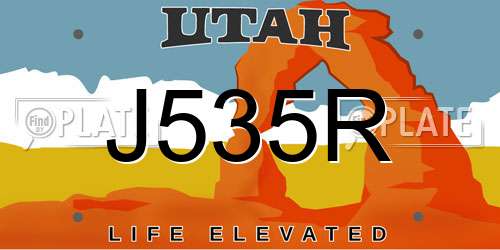 J535R Utah License Plate