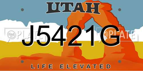 J5421G Utah License Plate