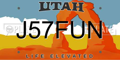 J57FUN Utah License Plate