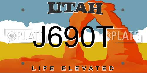 J690T Utah License Plate