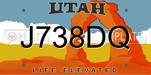 J738DQ Utah License Plate