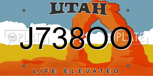 J738OO Utah License Plate