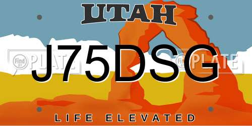 J75DSG Utah License Plate