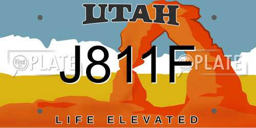 J811F Utah License Plate