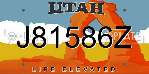 J81586Z Utah License Plate