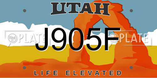J905F Utah License Plate