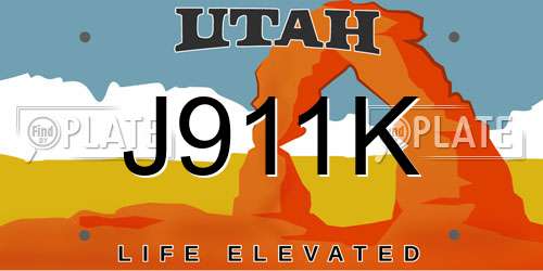 J911K Utah License Plate