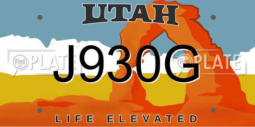 J930G Utah License Plate