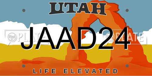 JAAD24 Utah License Plate