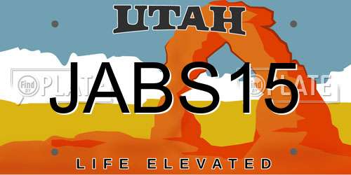 JABS15 Utah License Plate