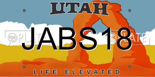 JABS18 Utah License Plate