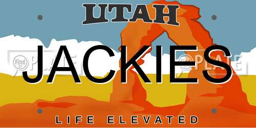 JACKIES Utah License Plate