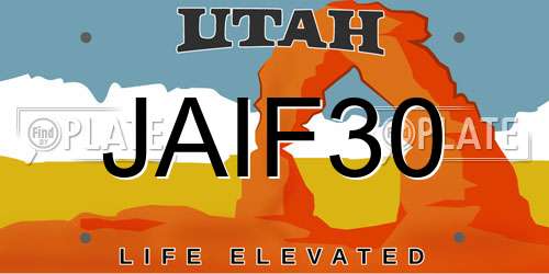 JAIF30 Utah License Plate