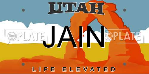 JAIN Utah License Plate