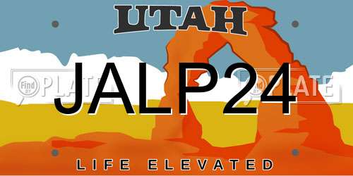 JALP24 Utah License Plate