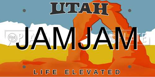 JAMJAM Utah License Plate