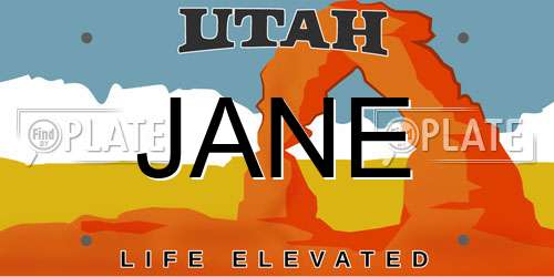 JANE Utah License Plate