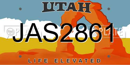 JAS2861 Utah License Plate