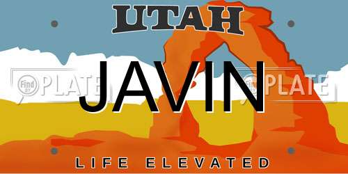 JAVIN Utah License Plate