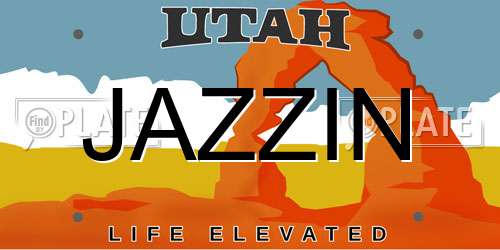 JAZZIN Utah License Plate