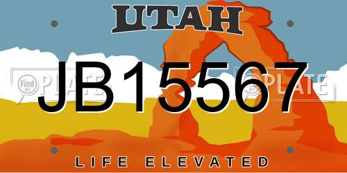 JB15567 Utah License Plate