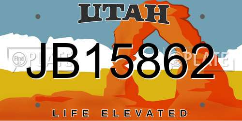 JB15862 Utah License Plate