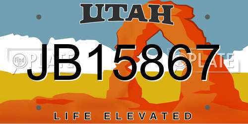 JB15867 Utah License Plate