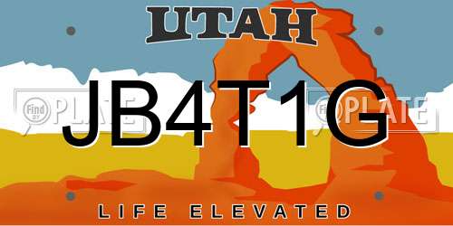JB4T1G Utah License Plate