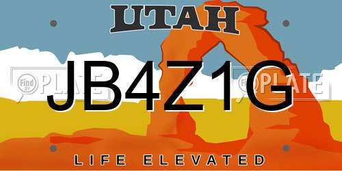JB4Z1G Utah License Plate