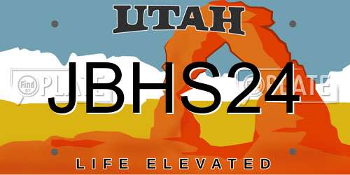 JBHS24 Utah License Plate