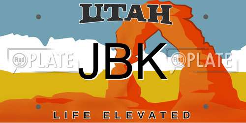 JBK Utah License Plate