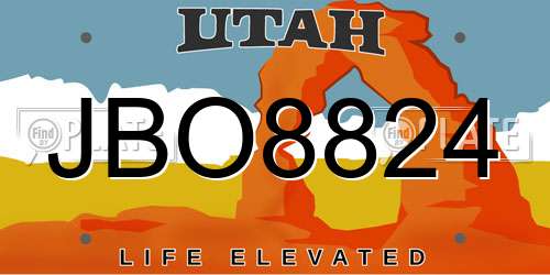 JBO8824 Utah License Plate