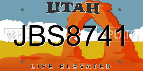 JBS8741 Utah License Plate