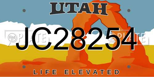 JC28254 Utah License Plate