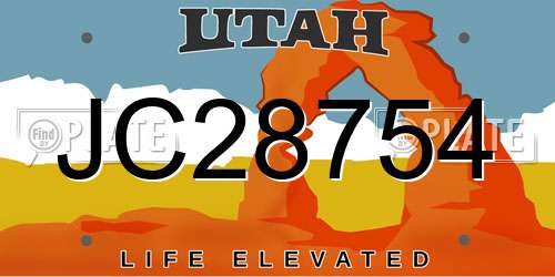 JC28754 Utah License Plate